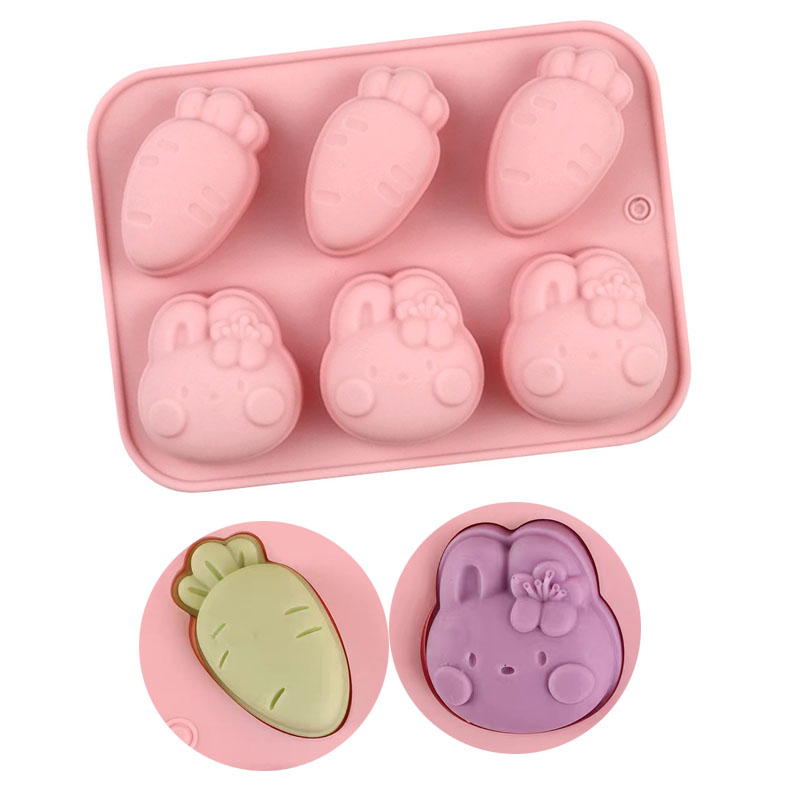 Bunny Cake Mold - 만화 실리콘 몰드 토끼 당근 쿠키