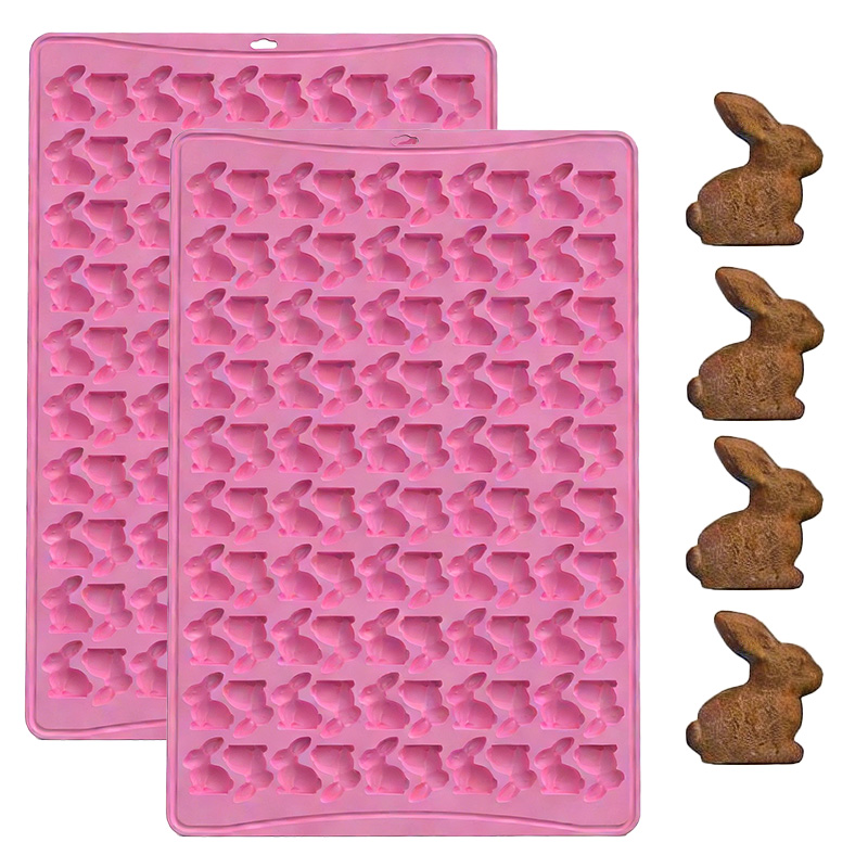 Bunny Cake Mold - 1개 100칸 3D 토끼 쿠키 몰드