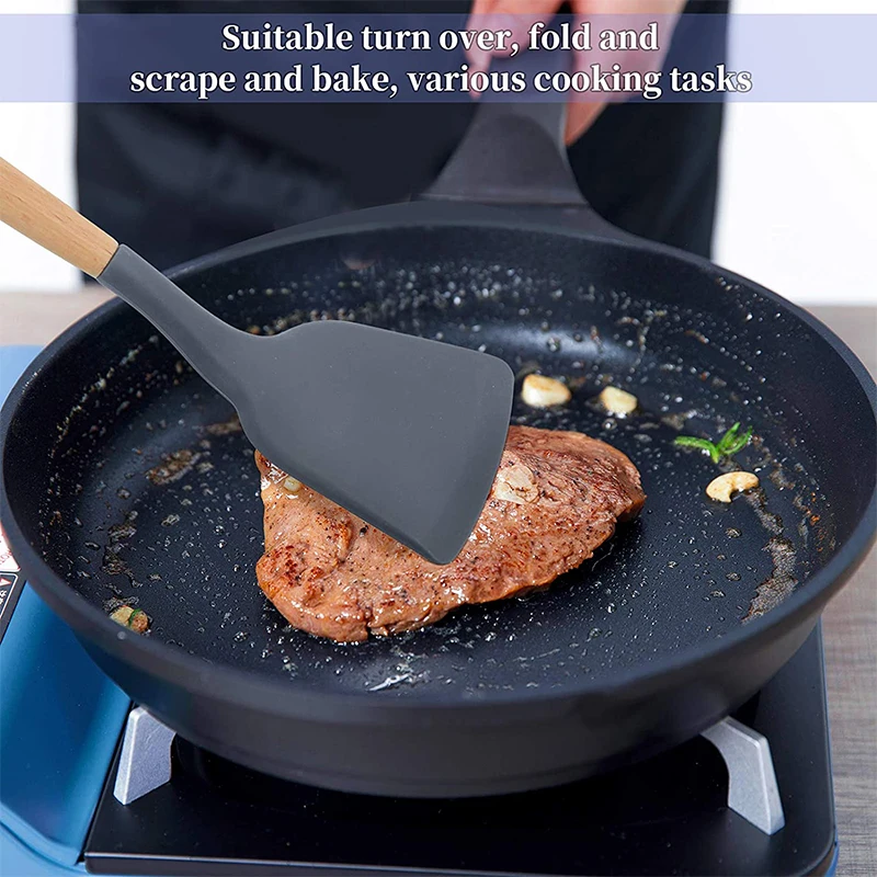 비 스틱 실리콘 주걱 나무 터너 팬케이크 프라이팬 삽  - Okonomiyaki Spatula 리뷰 및 가격