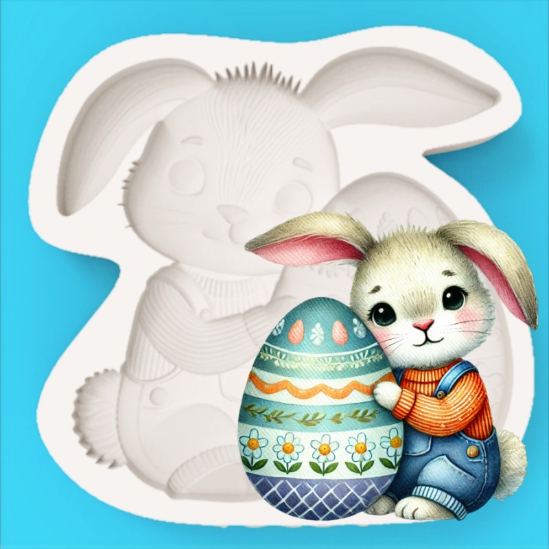 부활절 달걀을 든 토끼 실리콘 베이킹 몰드 (오버롤 디 - Bunny Cake Mold 리뷰 및 가격